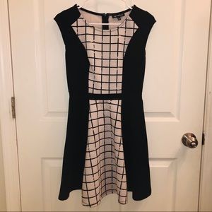 Sequin Hearts Black/White Grid Print Skater Dress